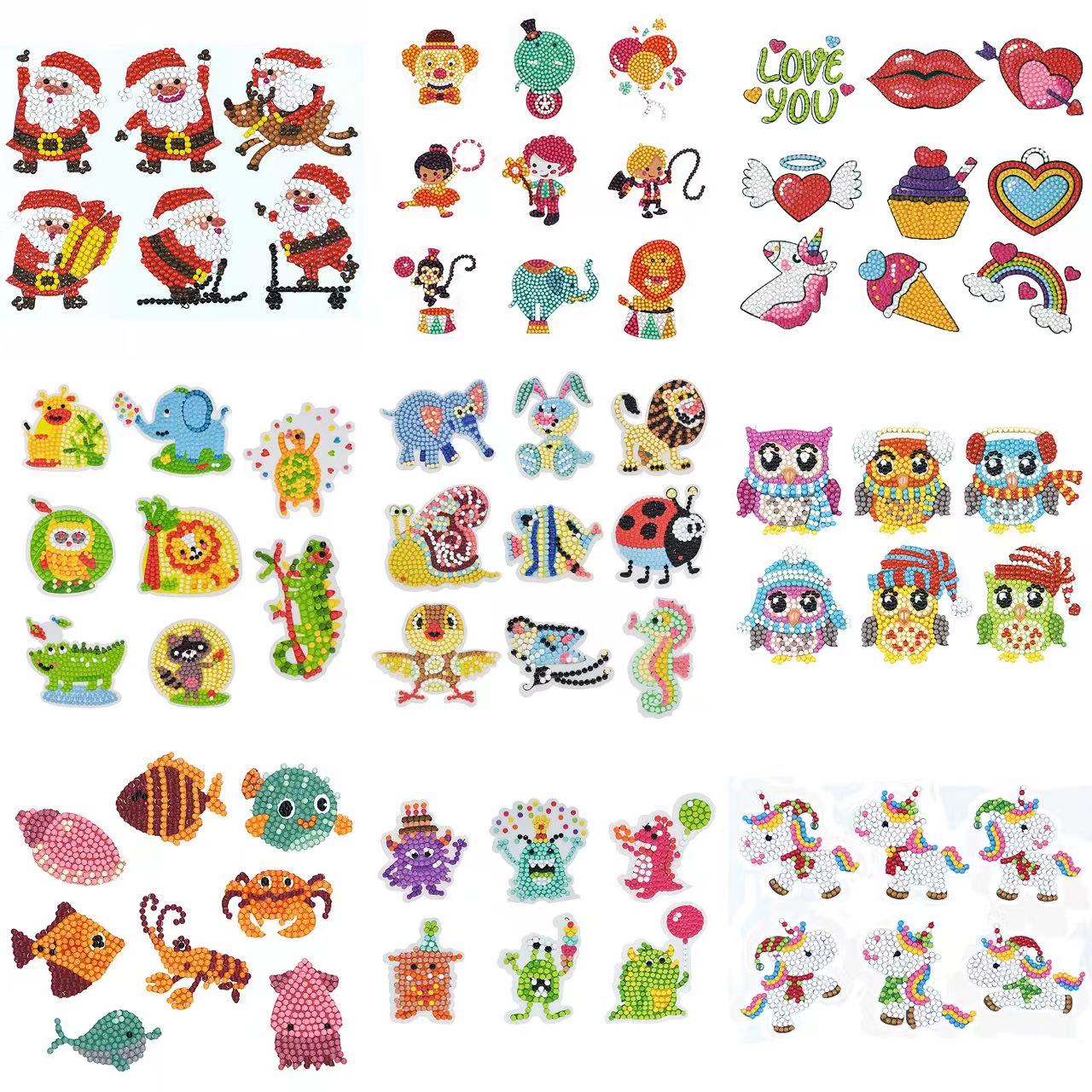 Resin Art Sticker - Stiker lukisan berlian 5D DIY pola