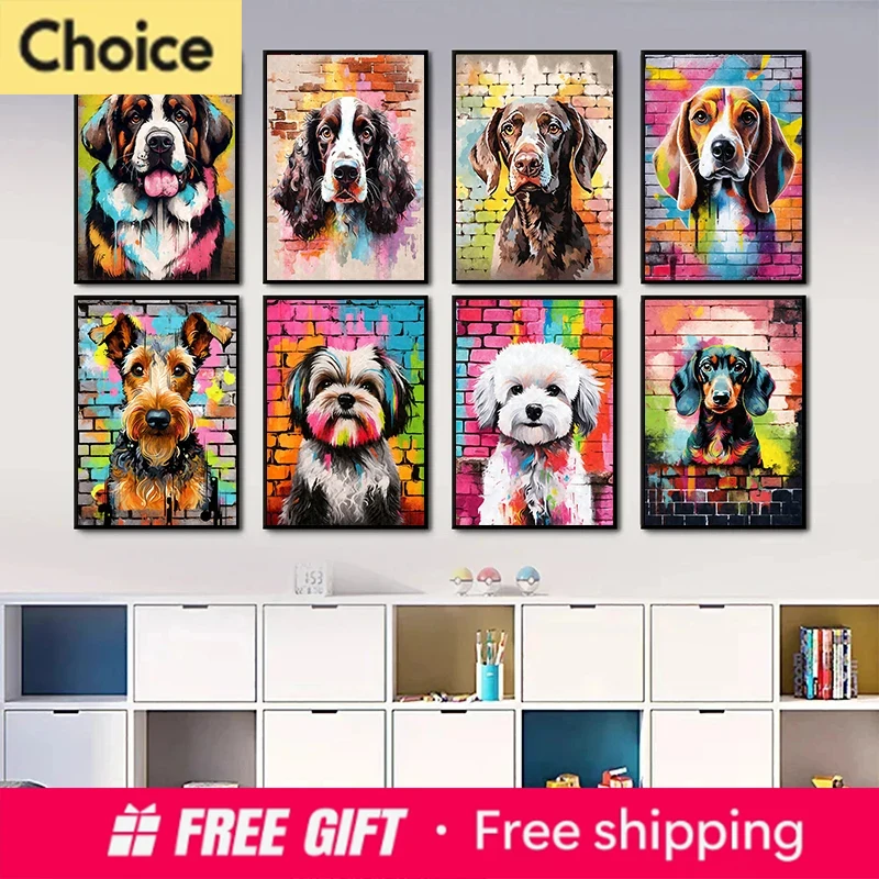 Resin Art For Kids - Poster Grafiti Anjing Peliharaan Lucu Cetakan
