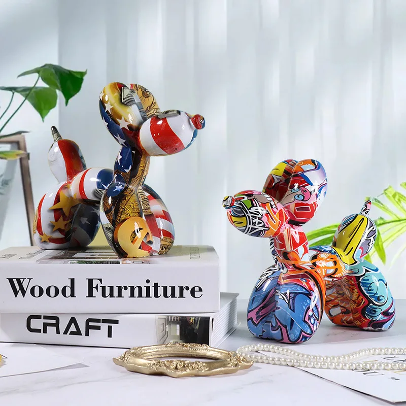 Resin Art Decoration Items - Patung anjing balon grafiti Resin, barang