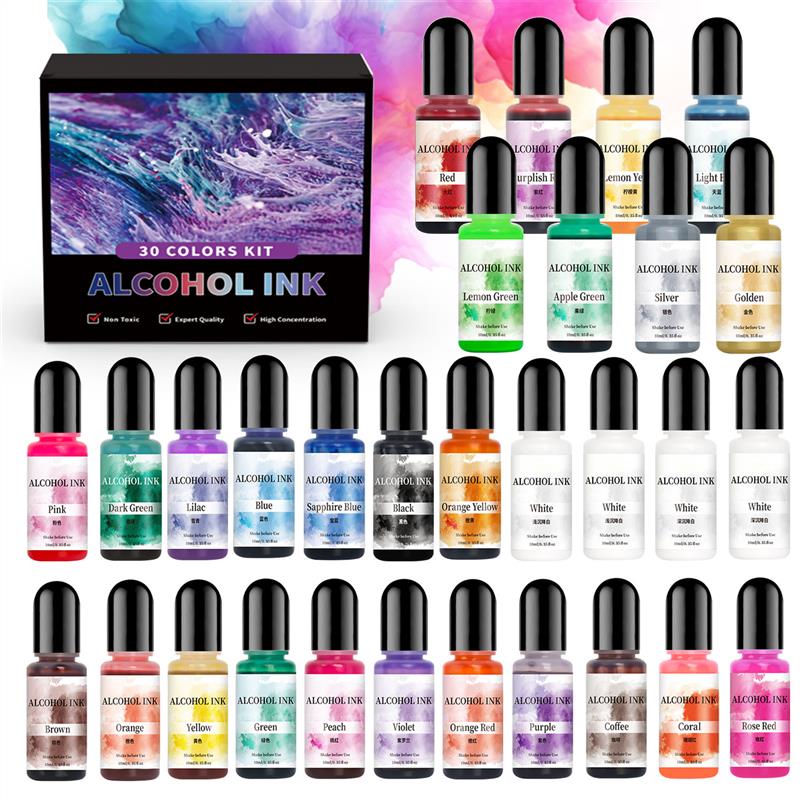 Resin Art Alcohol Ink - 1 Set Kit pigmen Resin epoksi