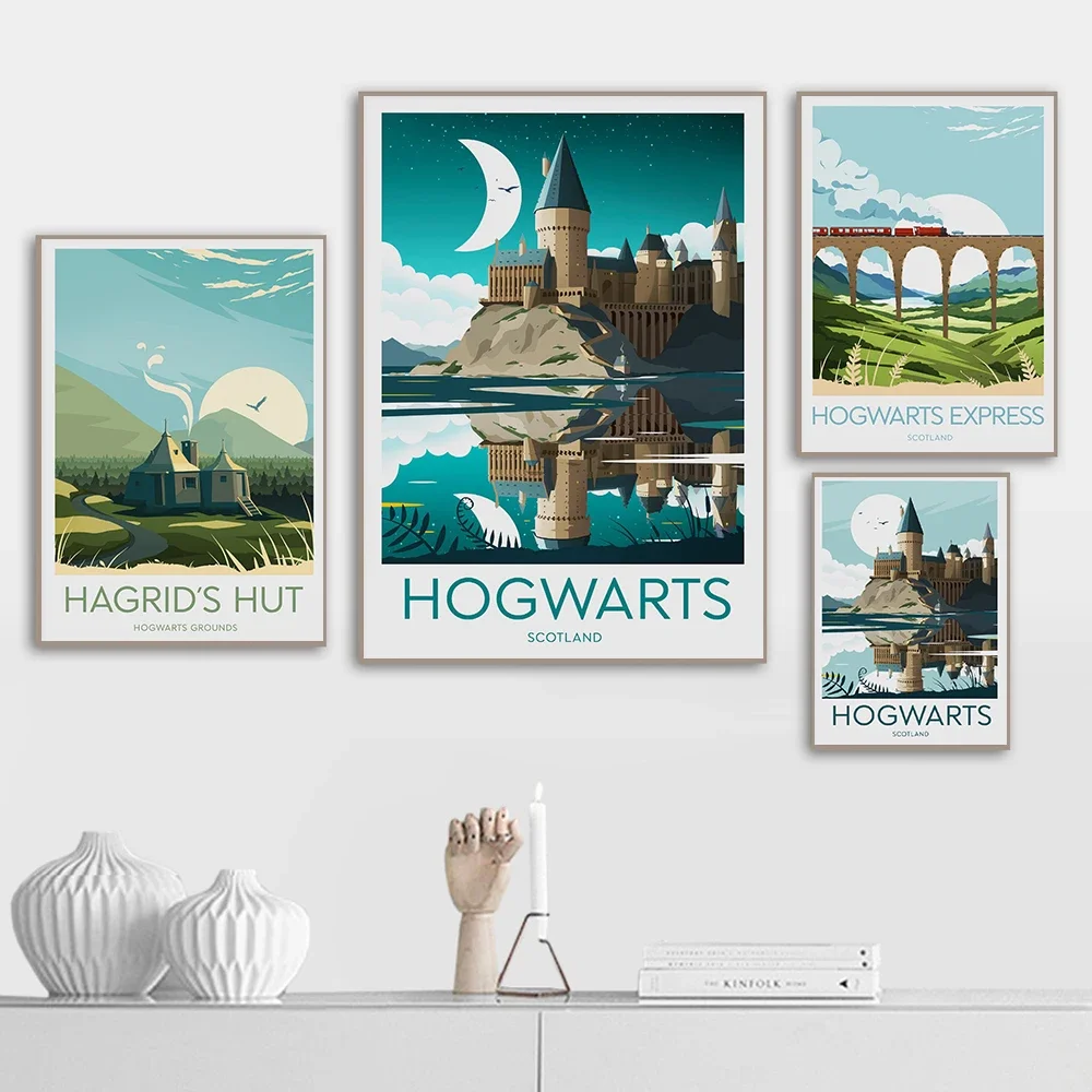 Resin Art Wall Decor - Seni Dinding Estetika Film Kastil Hogwarts