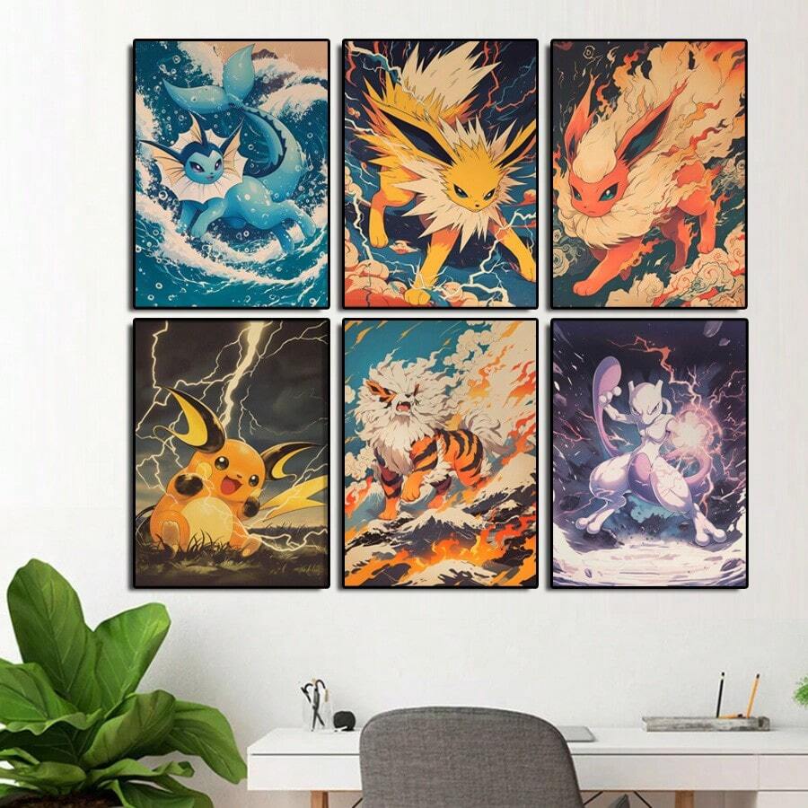 Resin Art Wall Decor - Anime Pokemon Raichu Mewtwo Flareon Jolteon