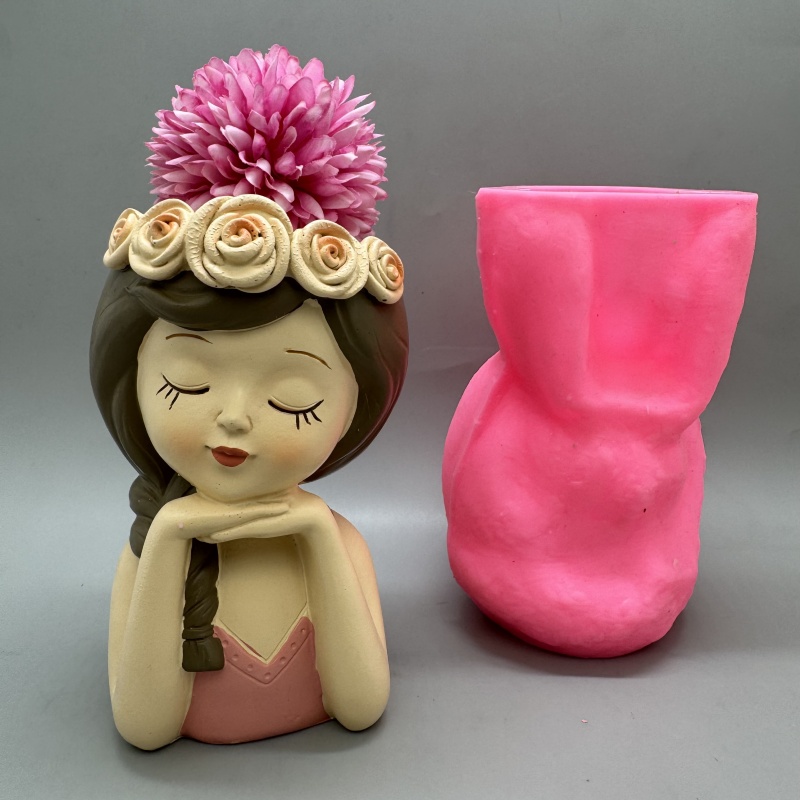 Resin Art Furniture - Cetakan silikon pot bunga gadis cantik