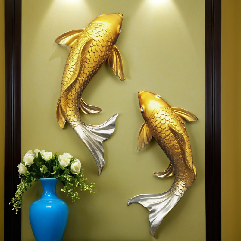 Resin Art Sticker - Dekorasi Dinding 3D Ikan Koi Keberuntungan,