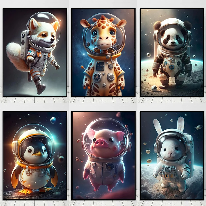 Resin Art For Kids - Poster Potret Hewan Luar Angkasa Astronot