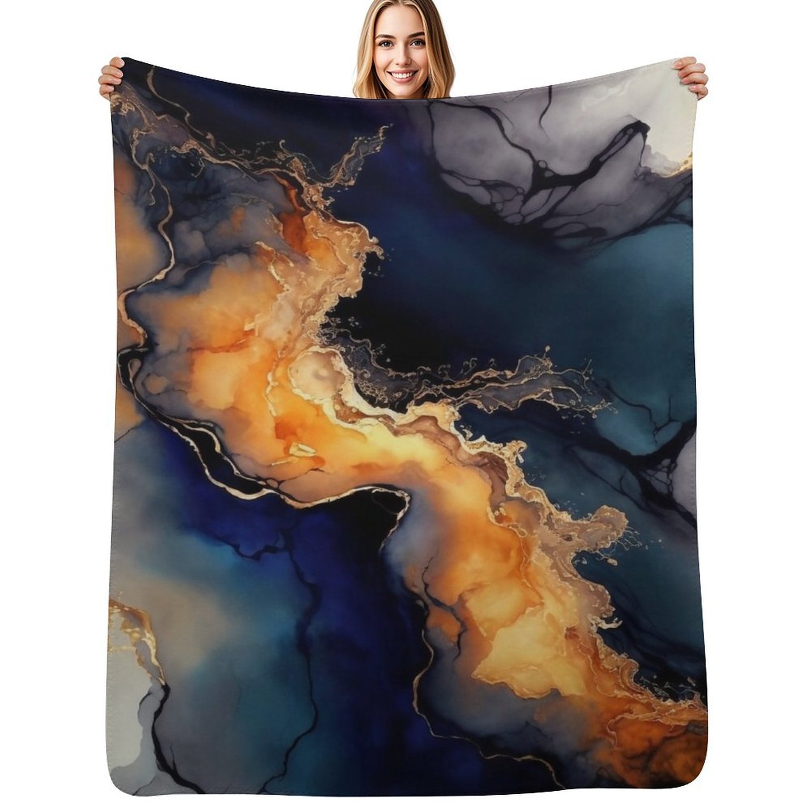 Resin Art Alcohol Ink - Volcanic Waves - Selimut Lembut Nyaman