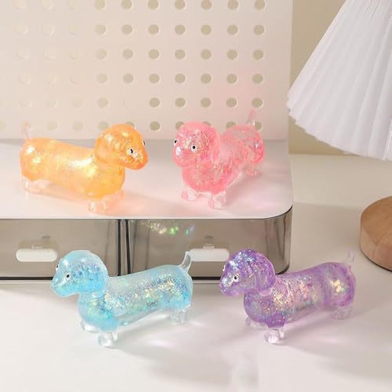 Resin Art Tools - Boneka Dachshund Berkilauan, Alat Pereda Stres