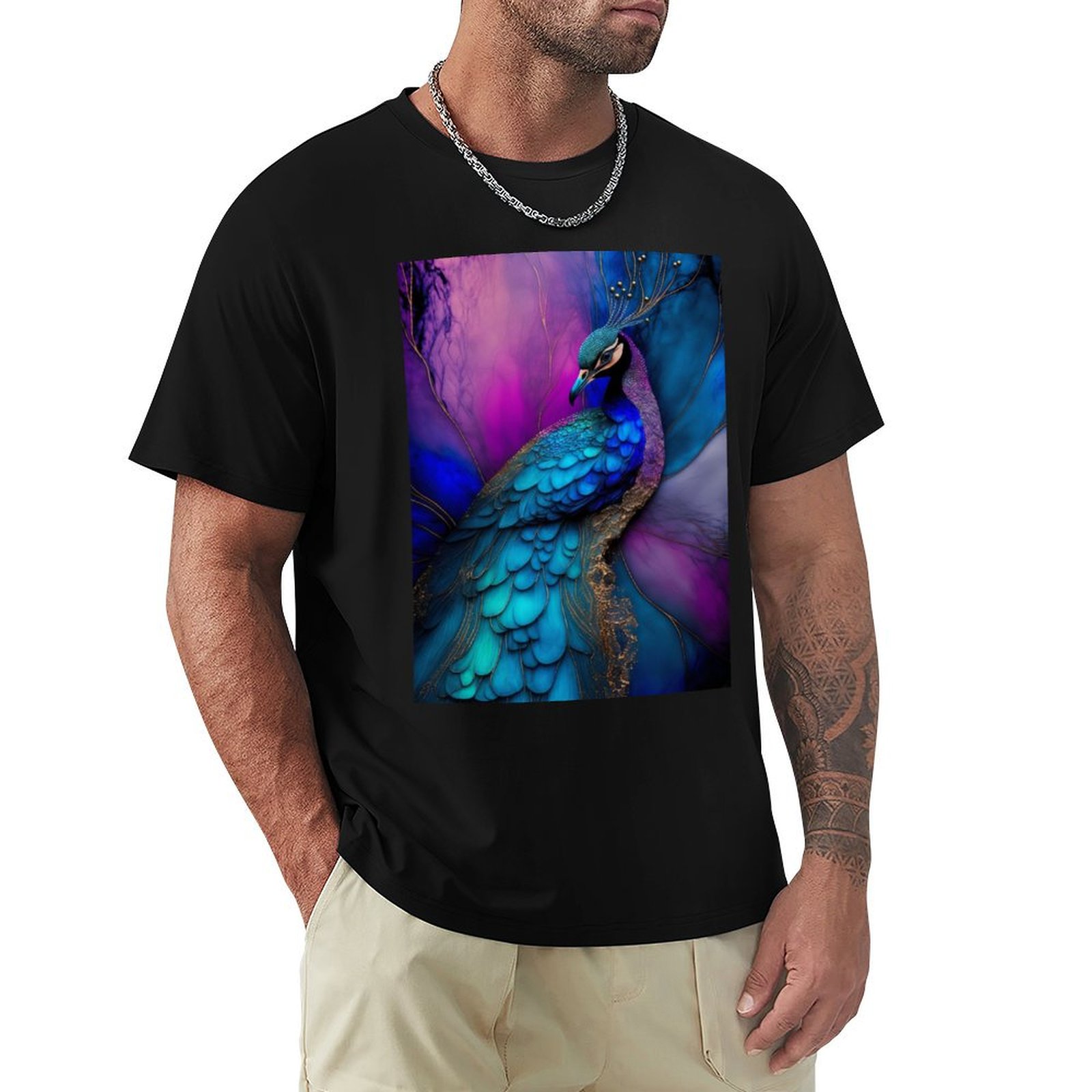 Resin Art Alcohol Ink - Peacock Plume - Kaos Seni Resin