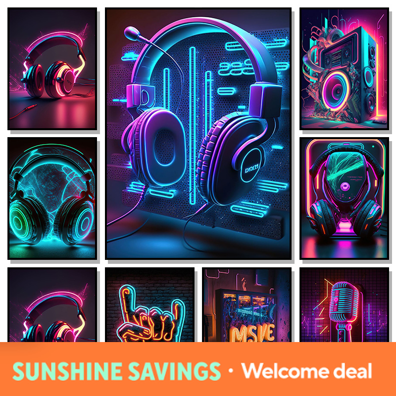 Resin Art Aesthetic - Poster Musik Pop 80-an Estetika Neon