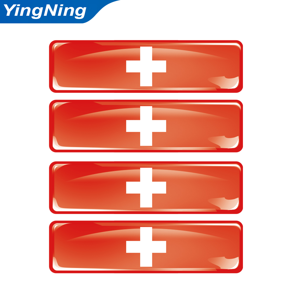 Resin Art Logo - Stiker Bendera Swiss Resin 3D, Emblem