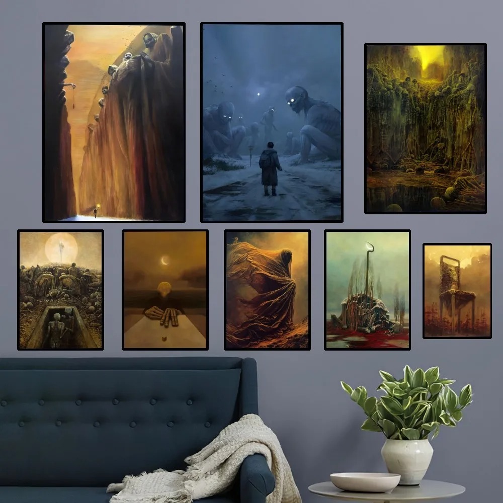 Resin Art Aesthetic - Zdzislaw Beksinski Poster Seni Cetakan Klub