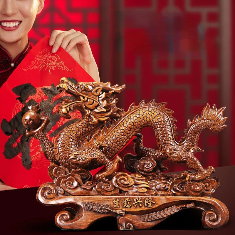 Resin Art Furniture - Ornamen Naga keberuntungan untuk menarik kekayaan