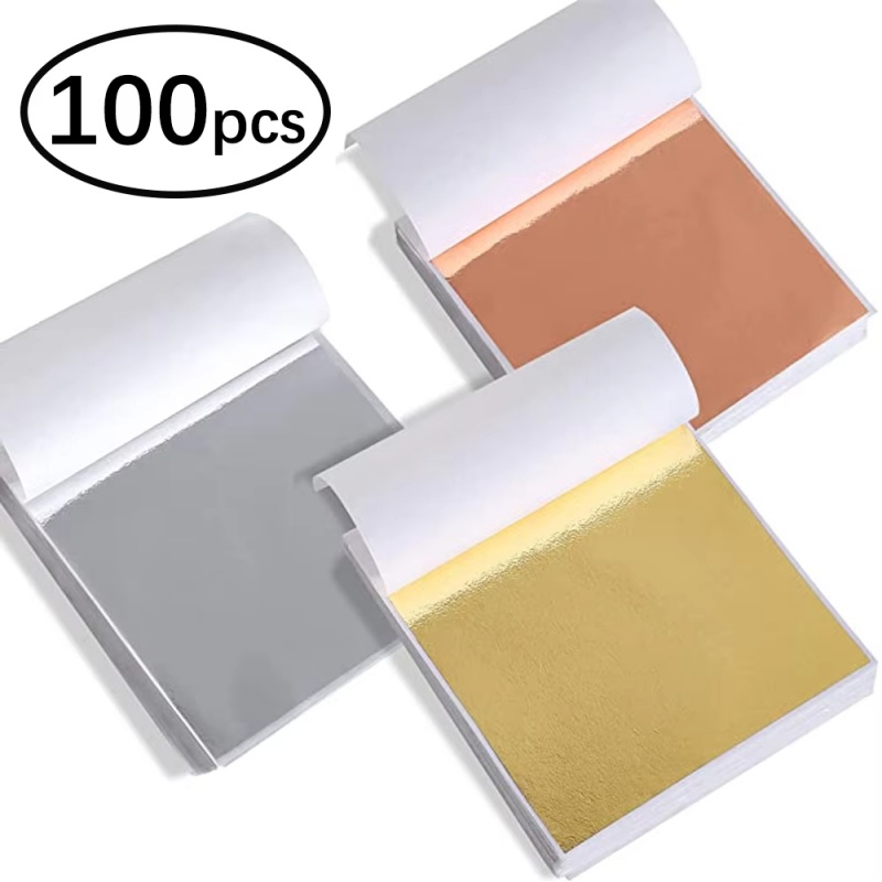 Resin Art For Anniversary Gift - 100pcs Kertas Foil Imitasi Emas Perak