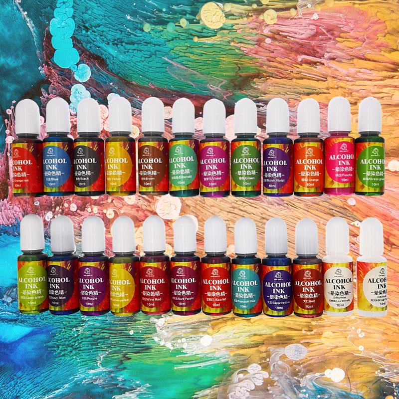 Resin Art Alcohol Ink - 24 Warna 10Ml Tinta Seni Alkohol