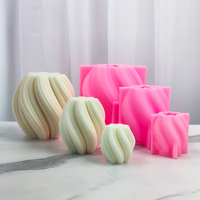 Resin Art Furniture - Cetakan Lilin Kolom Bergaris Geometris Cetakan