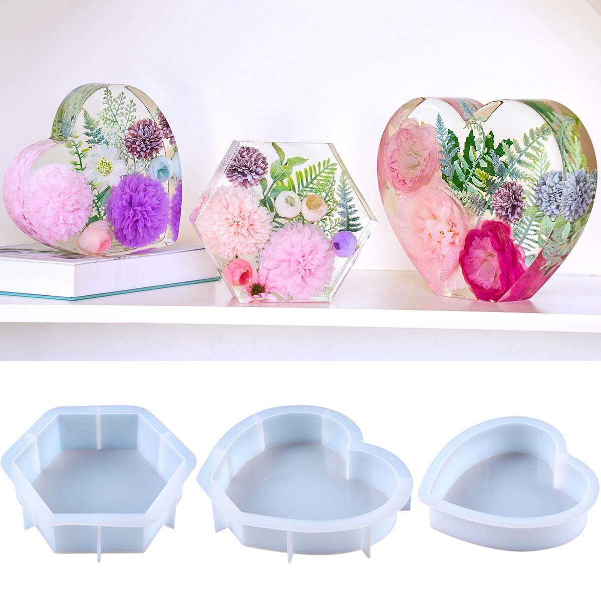 Cetakan Silikon Hati Besar DIY - Resin Art Tools ulasan dan harga