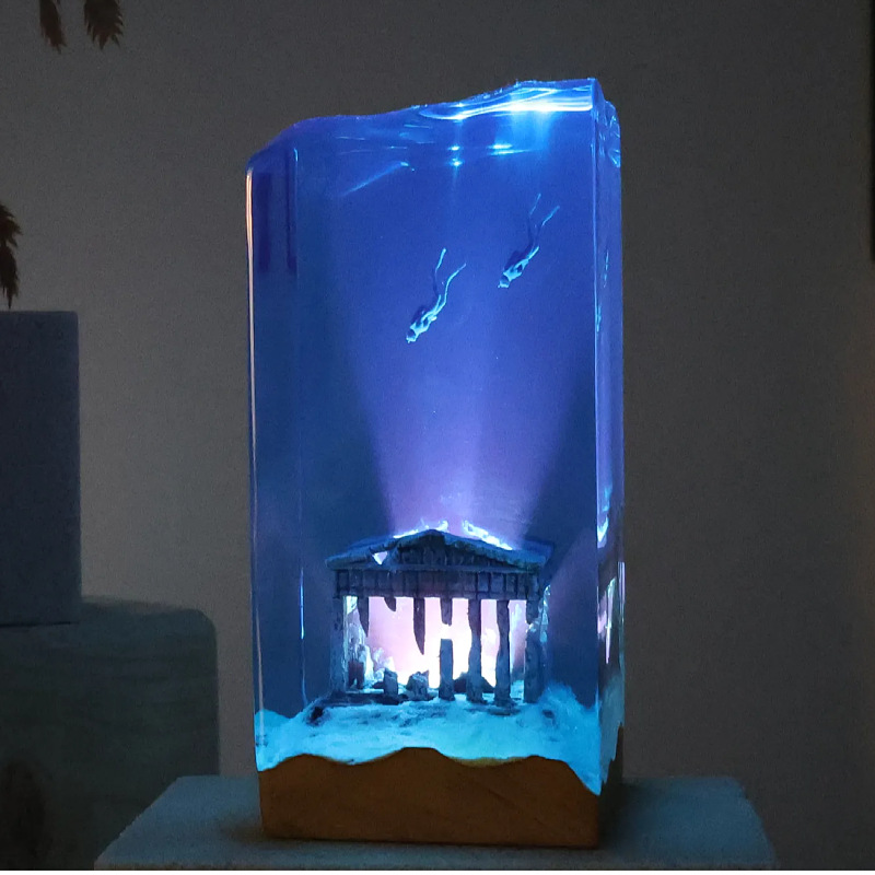 Dekorasi Rumah Seni Lautan Bar - Resin Art Table Top ulasan dan harga