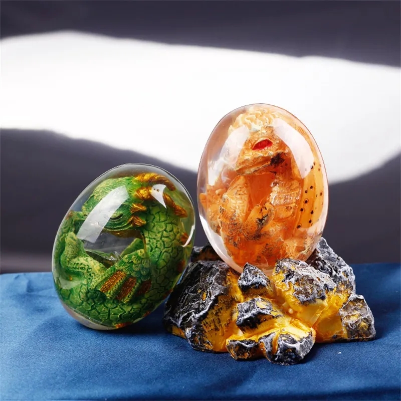 Patung telur naga Lava dengan  - Resin Art Table Top ulasan dan harga