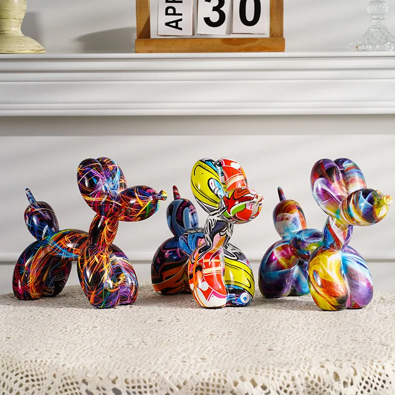 Patung anjing balon grafiti Re - Resin Art Decoration Items ulasan dan harga