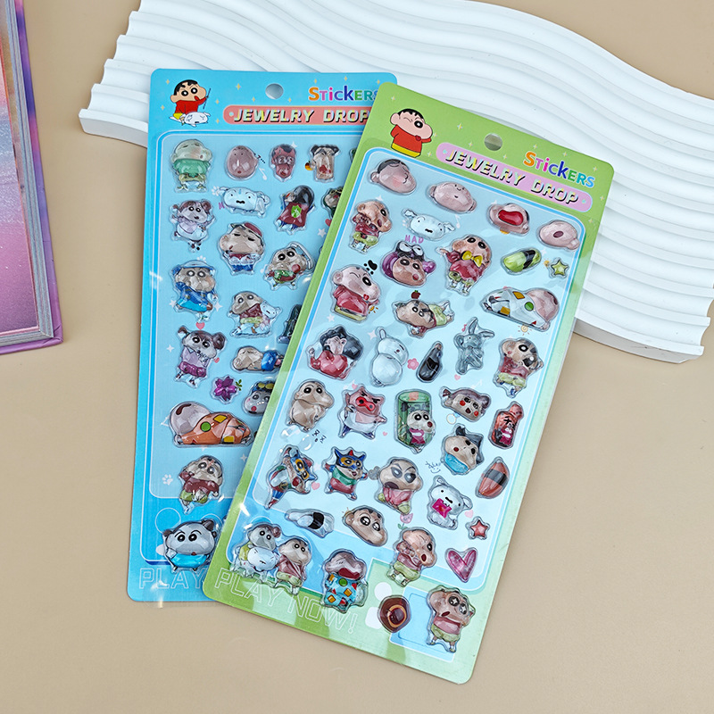 Stiker Resin 3D Kartun Crayon  - Resin Art Sticker ulasan dan harga