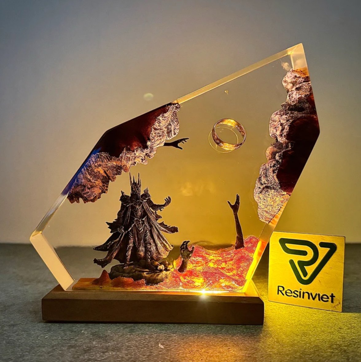 Lampu Meja Resin Organisme Ala - Resin Art Decoration Items ulasan dan harga