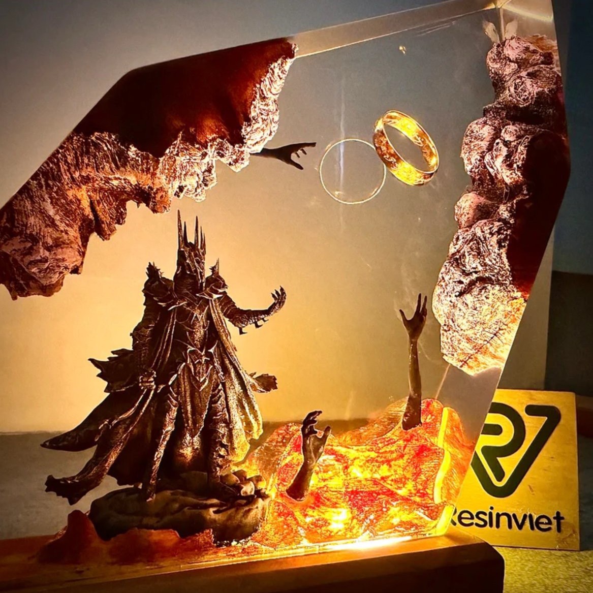 Lampu Meja Resin Organisme Ala - Resin Art Decoration Items ulasan dan harga