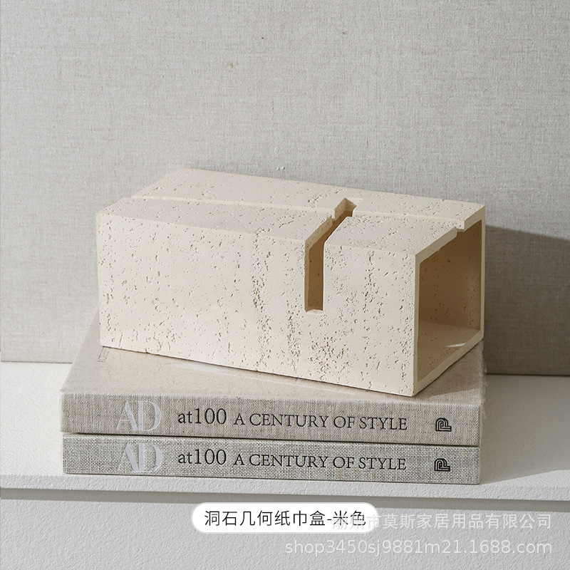 Kotak Tisu Batu Geometris Mewa - Resin Art Aesthetic ulasan dan harga