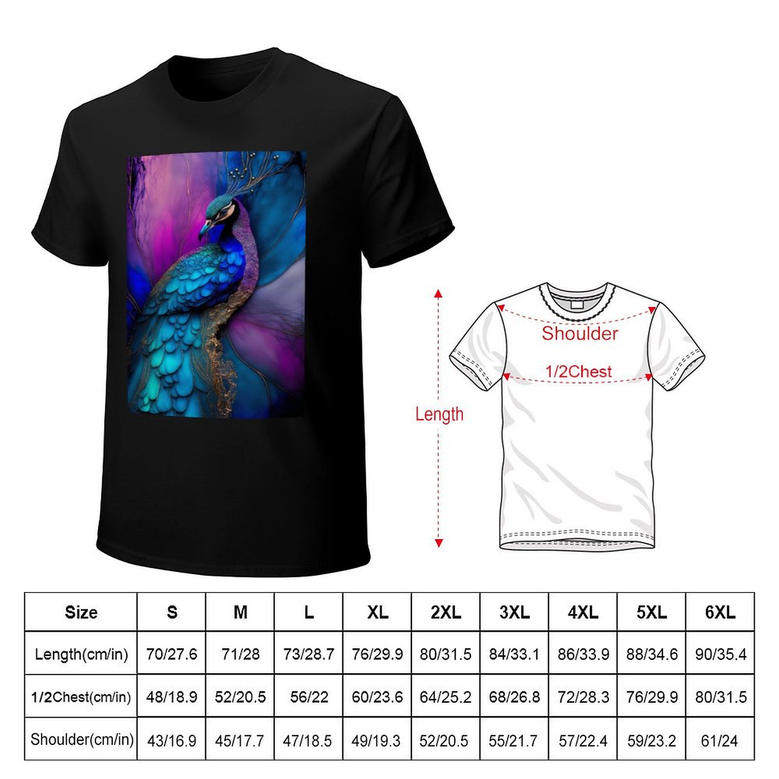 Peacock Plume - Kaos Seni Resi - Resin Art Alcohol Ink ulasan dan harga