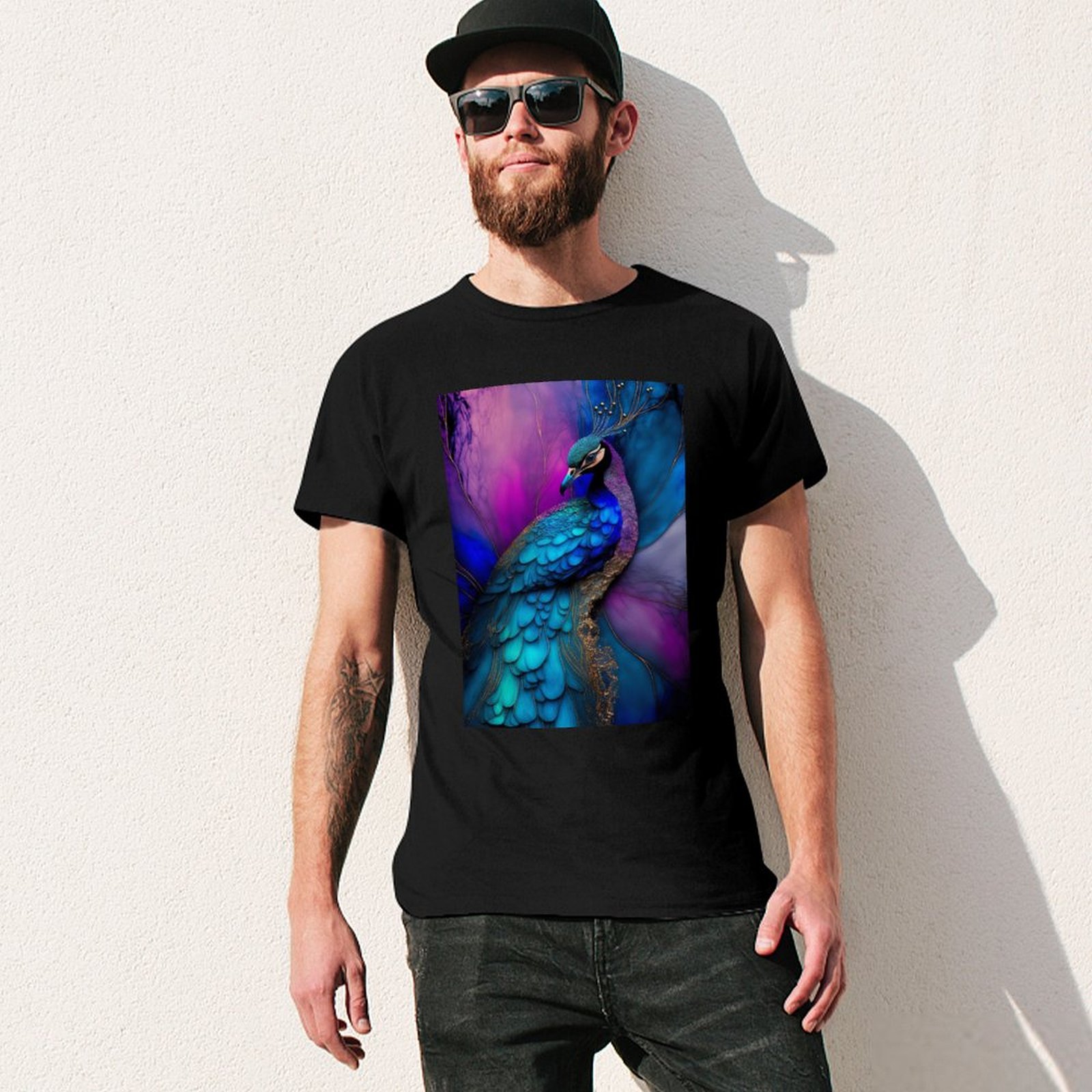 Peacock Plume - Kaos Seni Resi - Resin Art Alcohol Ink ulasan dan harga