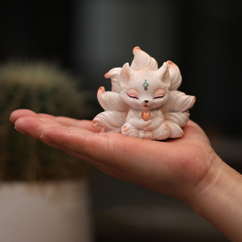 Patung Miniatur Rubah Ekor Sem - Resin Art Aesthetic ulasan dan harga