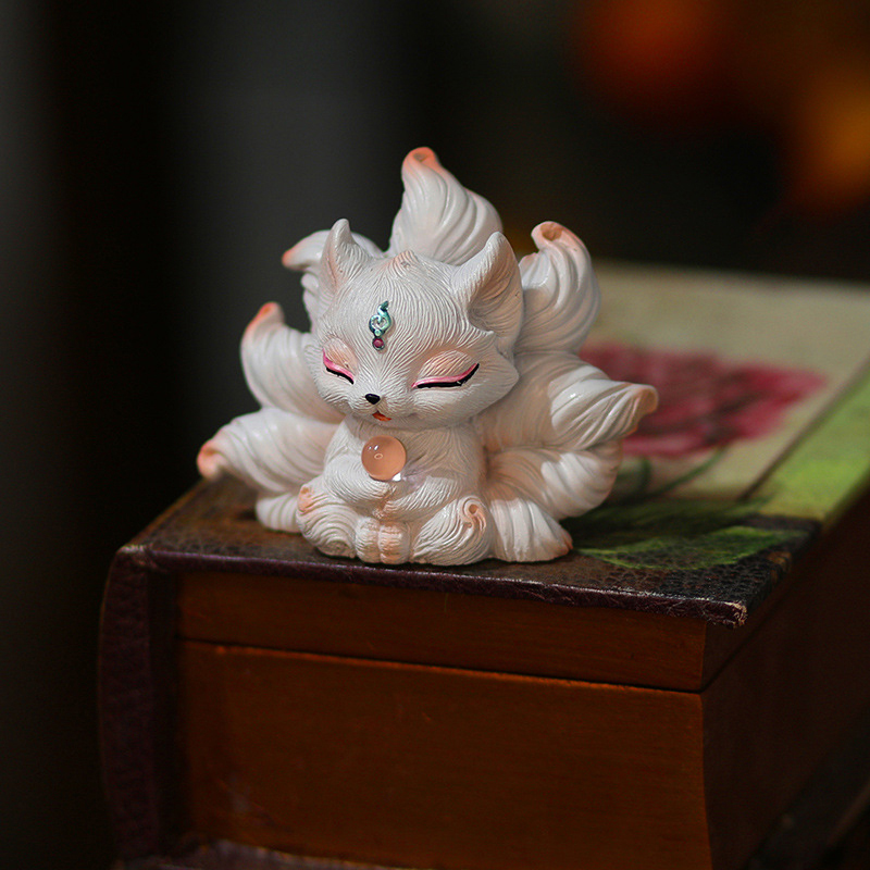 Patung Miniatur Rubah Ekor Sem - Resin Art Aesthetic ulasan dan harga
