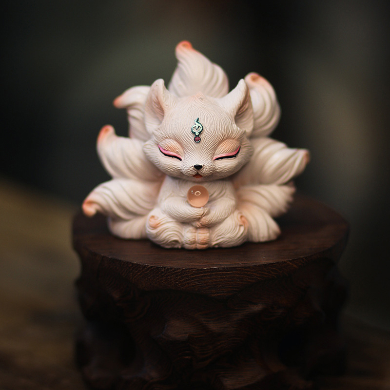 Patung Miniatur Rubah Ekor Sem - Resin Art Aesthetic ulasan dan harga