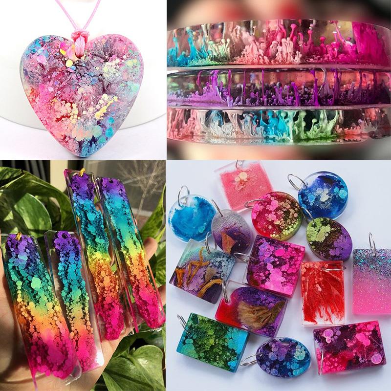 24 warna 10ml tinta seni alkoh - Resin Art Alcohol Ink ulasan dan harga