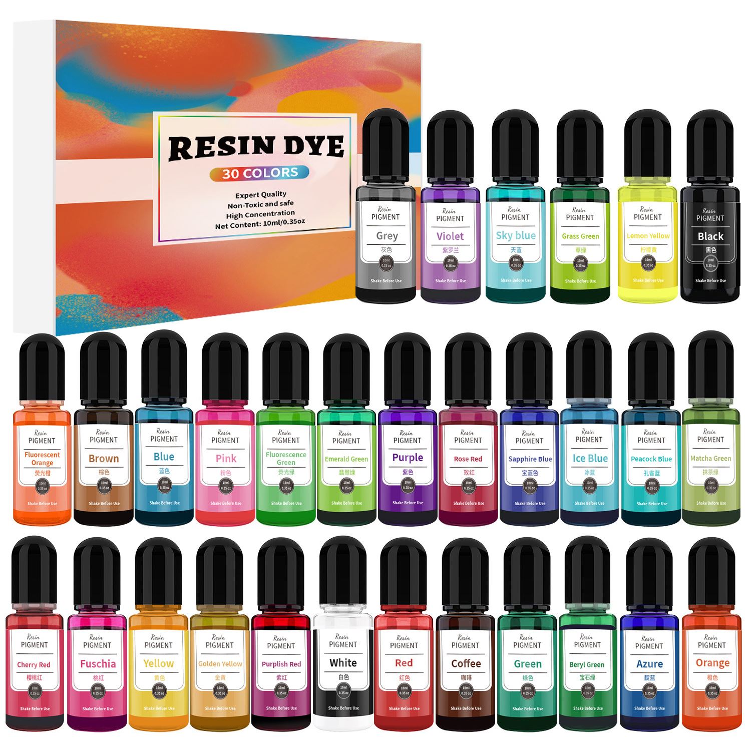 24/30 warna Set 10ml Epoxy Res - Resin Art Alcohol Ink ulasan dan harga