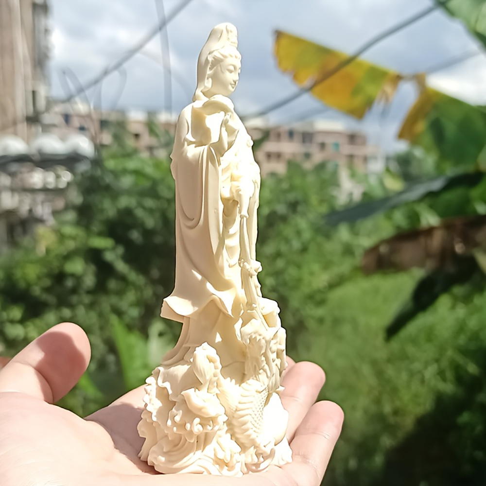 Patung Buddha Guanyin Resin Or - Resin Art Aesthetic ulasan dan harga