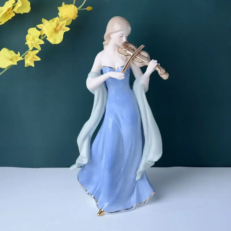 Figur Keramik Gadis Biola Cina - Resin Art Decoration Items ulasan dan harga
