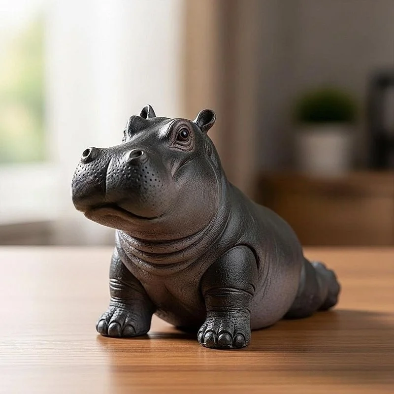 Kartun Abstrak Hippopotamus Re - Resin Art Decoration Items ulasan dan harga