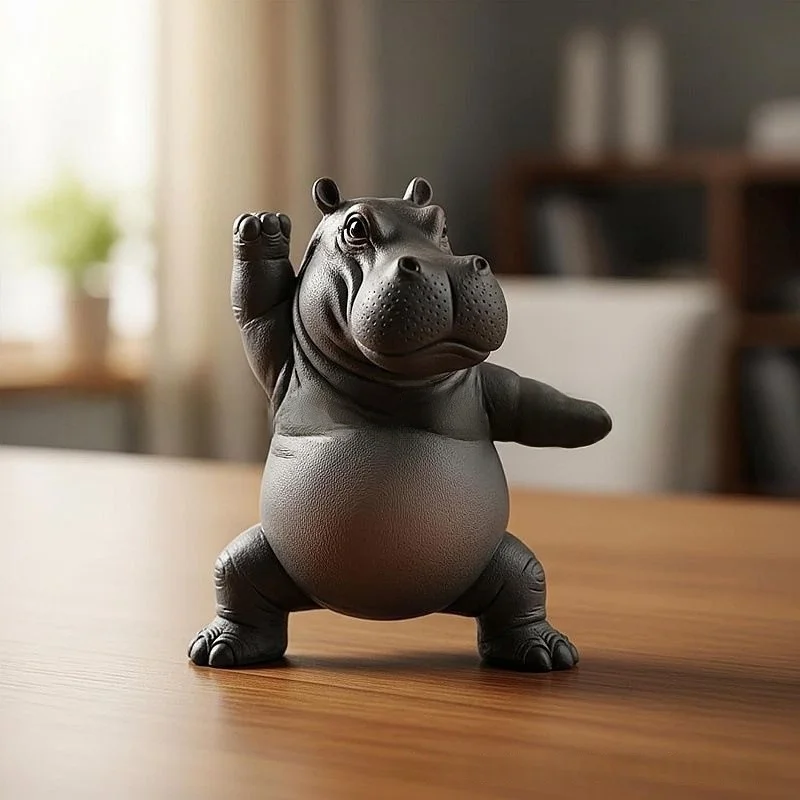 Kartun Abstrak Hippopotamus Re - Resin Art Decoration Items ulasan dan harga