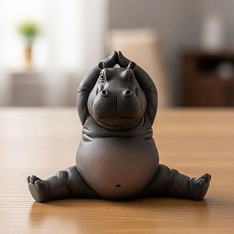 Kartun Abstrak Hippopotamus Re - Resin Art Decoration Items ulasan dan harga