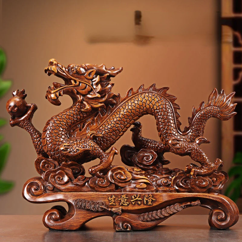 Ornamen Naga keberuntungan unt - Resin Art Furniture ulasan dan harga
