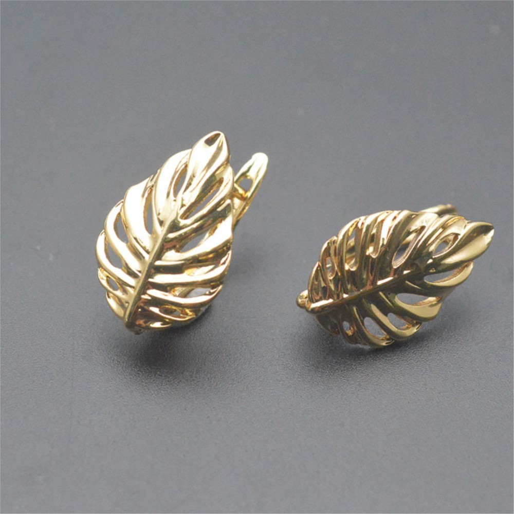 1/2Pcs Pengait Anting Berbentu - Gold Leaf Foil ulasan dan harga