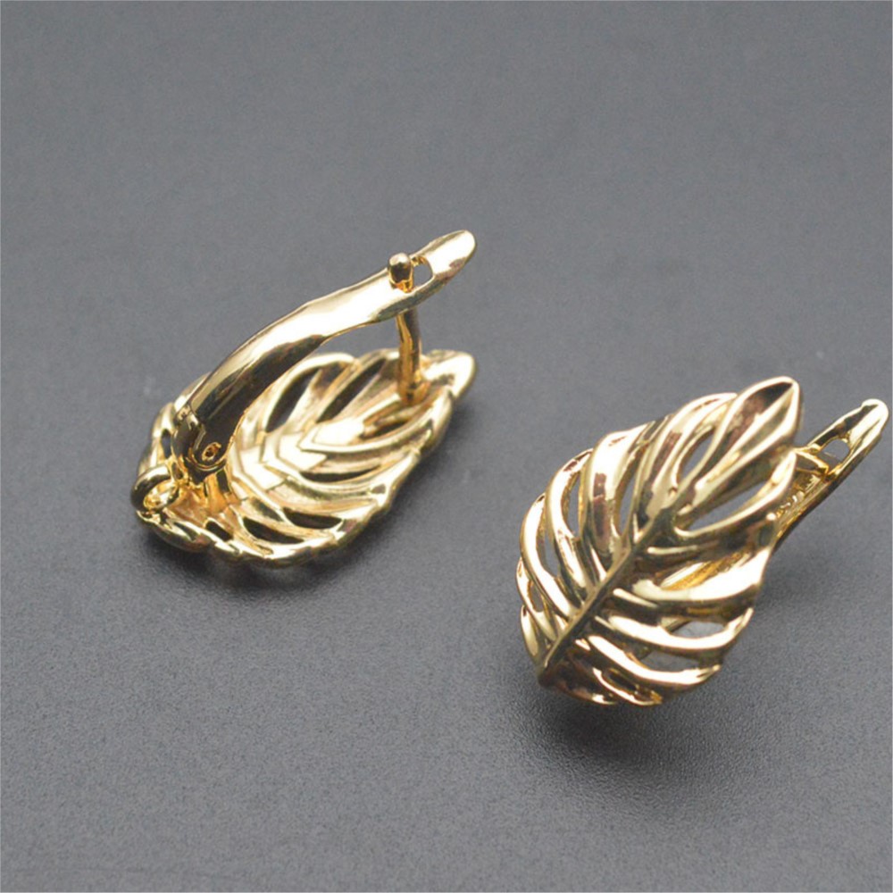 1/2Pcs Pengait Anting Berbentu - Gold Leaf Foil ulasan dan harga